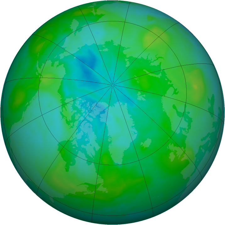 Arctic ozone map for 07 August 2008